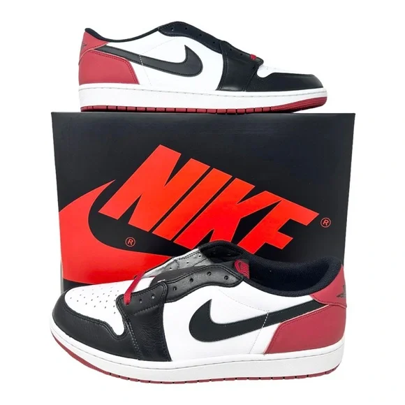 Jordan 1 Retro Low OG Black Toe CZ0790106 White/Black/Varsity Red Size 14